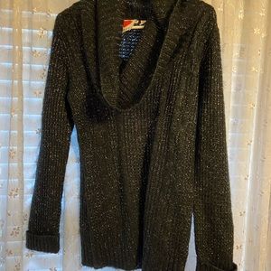 Black sweater with silver threading
